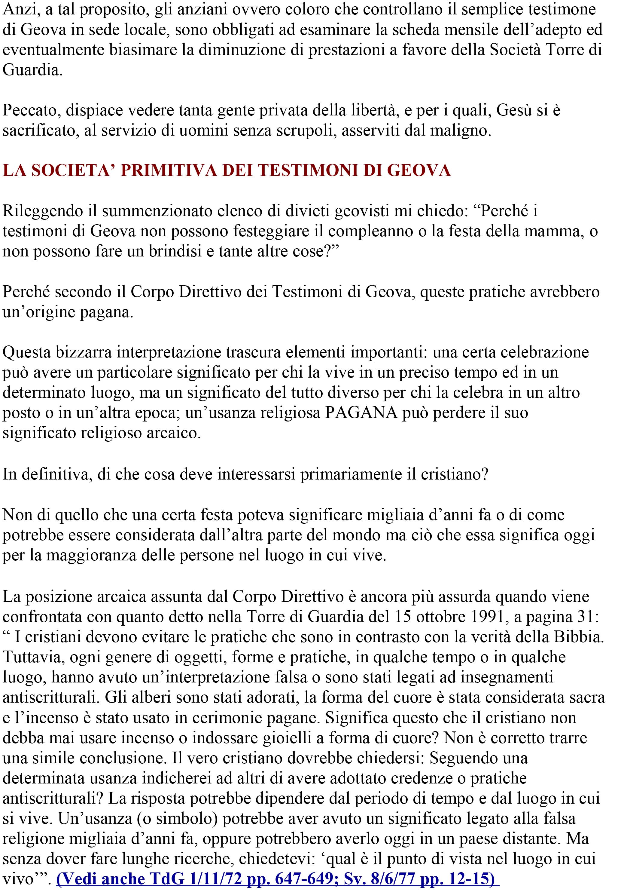 ex testimoni di geova raccontano